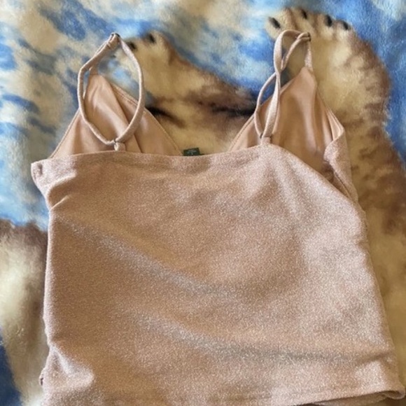 Nude pink v neck top - Picture 3 of 3